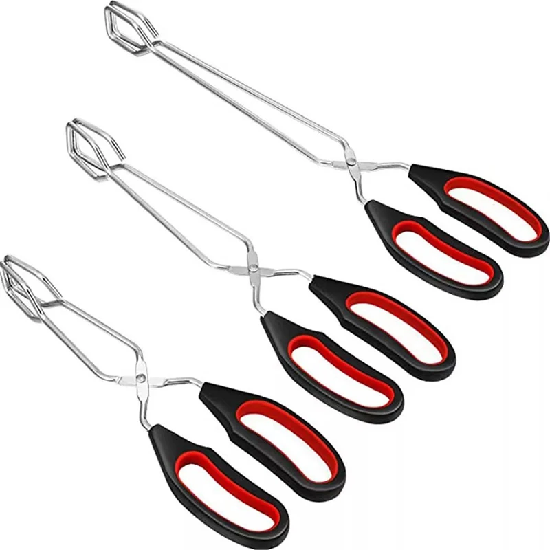 Barbecue Scissor Tongs Grilled Food Tong Long Handle Scissor BBQ Bread Roast Clip Kitchen Baking Tongs BBQ Tools BBQ Accessorie