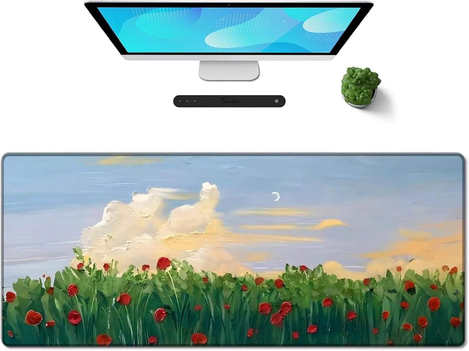 

Galdas Gaming Mouse Pad Non-Slip Rubber Keyboard Mouse Pad with Stitched Edges for Laptop Home Office (Cure Red Flower)