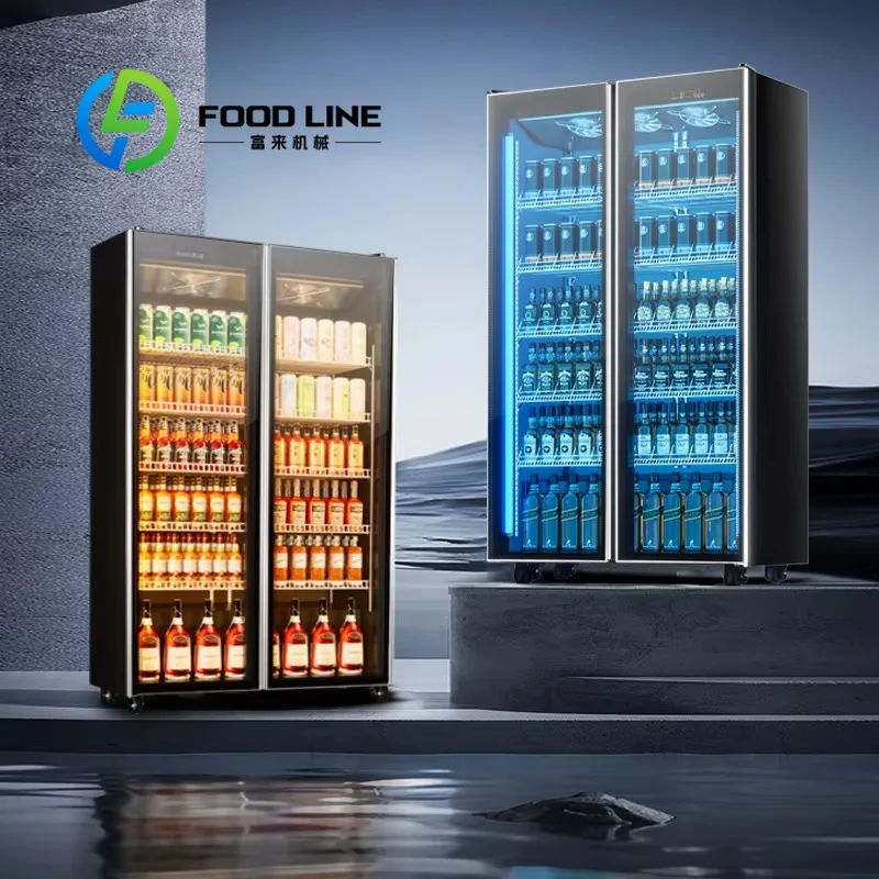 Commercial Drink Display Chiller, Hot‑Gas Defrost System, Uniform Cold Air, Perfect For Exhibition Hall And Business Center