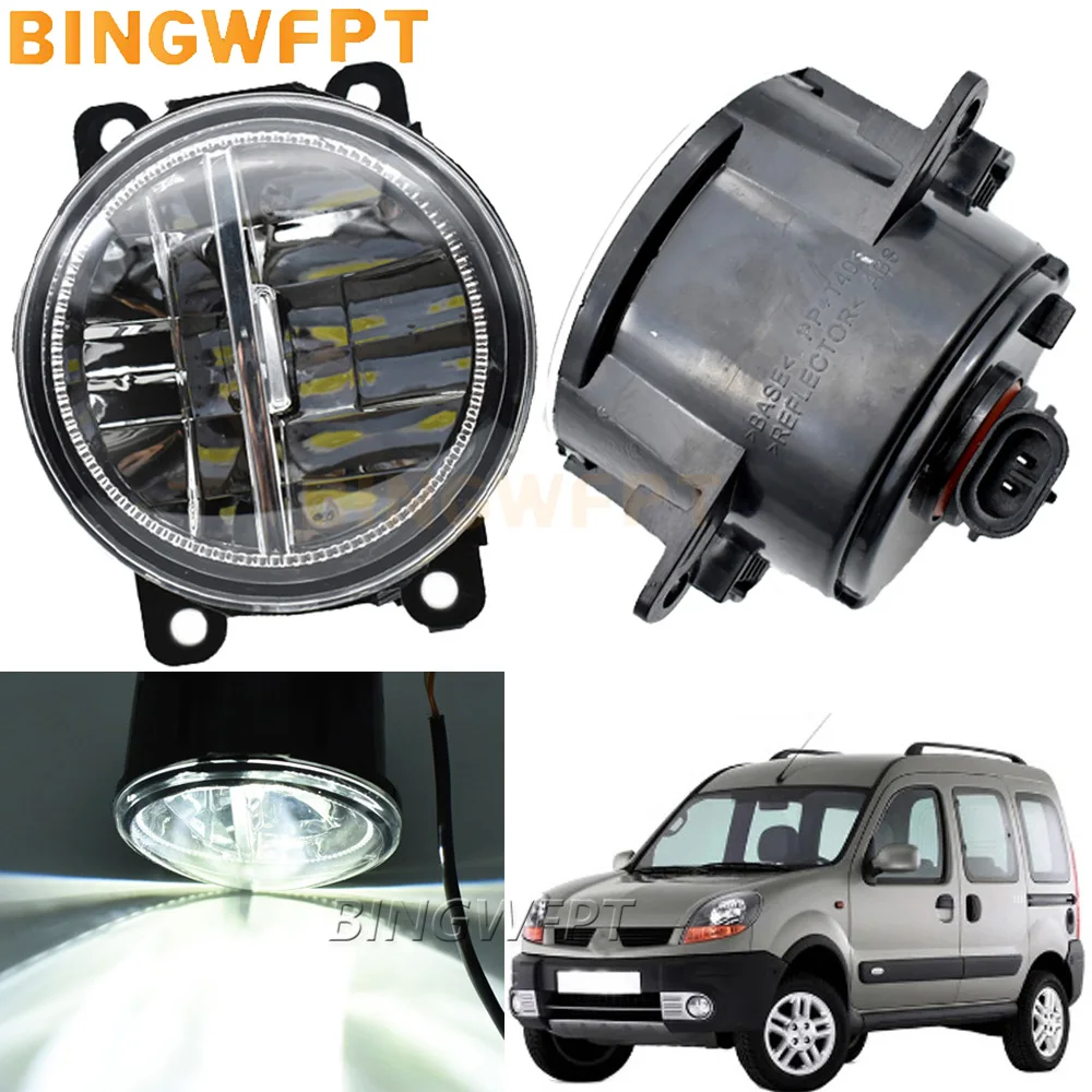 2PCS Front Fog Lamps Fog Light Halogen LED Fog Lights Lamp Car Styling For Renault Kangoo Express FW0 FW1 Box 2008 2009 - 2015