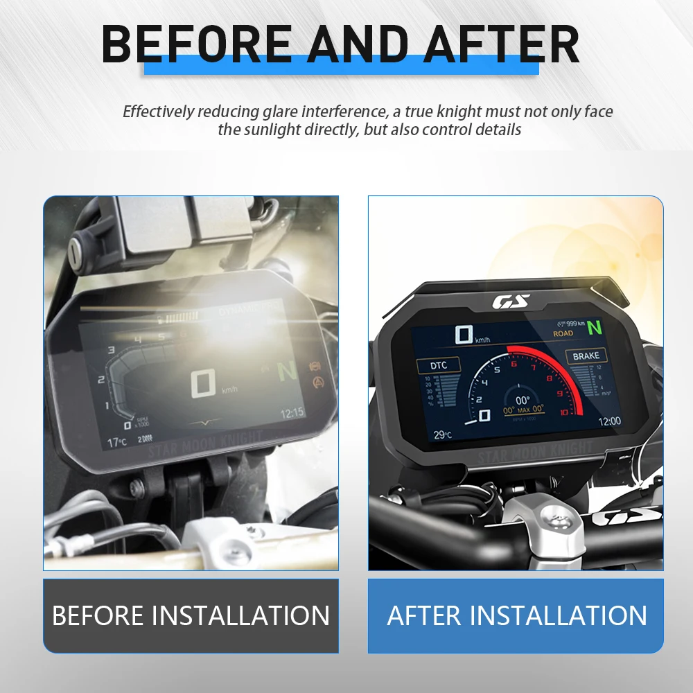 R1300GS TFT Anti-theft Protection For BMW R1300 GS R 1300 GS Adventure 2023 2024 2025 Motorcycle Display Screen Sun Visor Cover