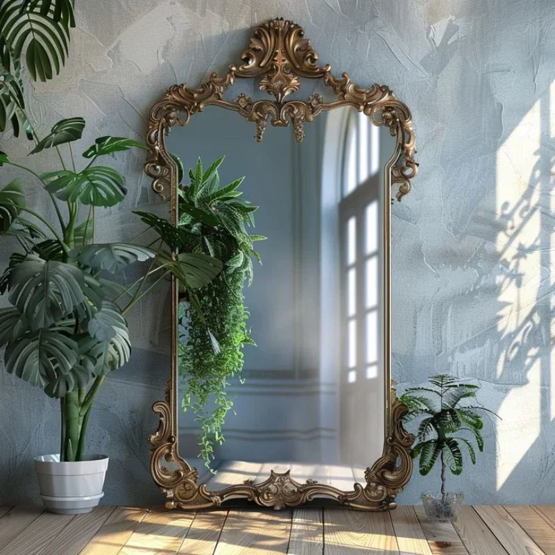 Wedding Designer Girls Living Room Bedroom Mirrors Full Body Floor Espejos Decorativos Room Decor Large Universal Makeup Mirror