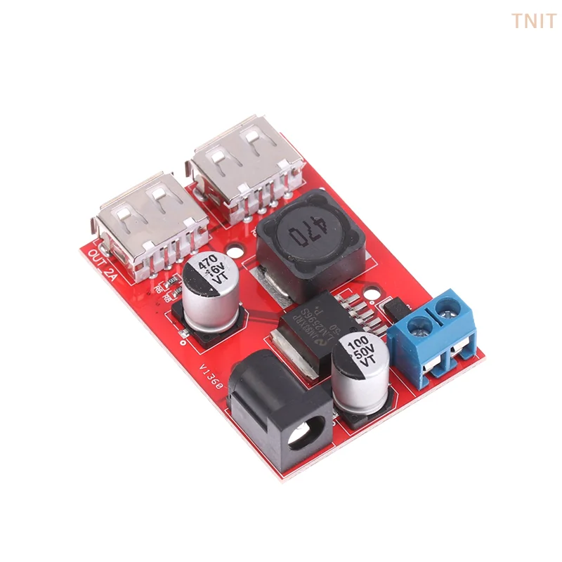 [J] DC 9V 12V 24V 36V To 5V 3A Double USB Charge DC-DC Step-down Converter Car Charging Solar 3A Voltage Regulated Power Module