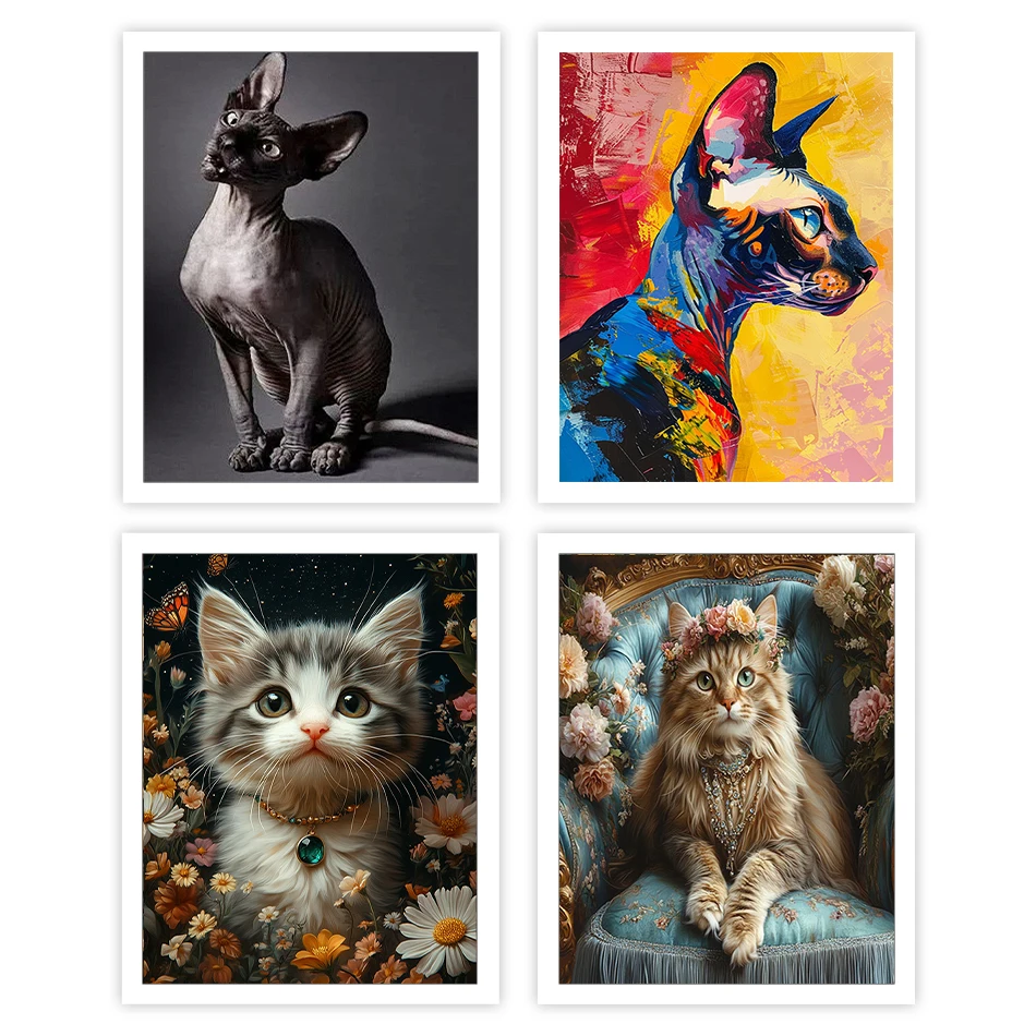 

GATYZTORY Diy Painting By Numbers On Canvas Animals Cats Framed Wall Art Modern Oil Diy Crafts Color Markers Set Decoration Home