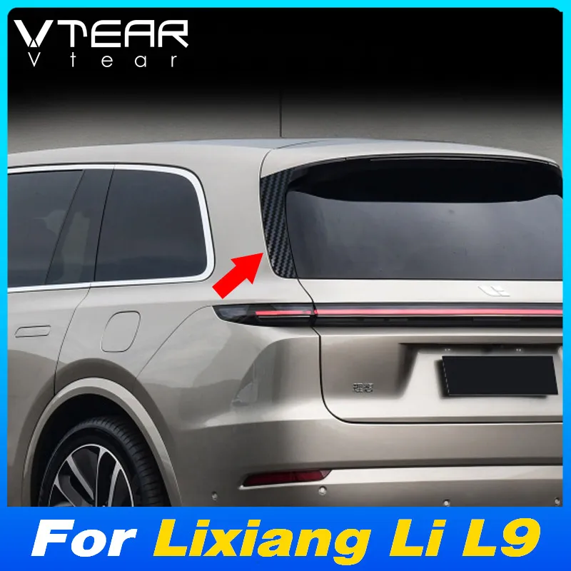 

Vtear Car Rear Window Frame Trim Cover Exterior ABS Tail Wing Strip Modified Decoration Accessories For Lixiang Li L9 2022-2024