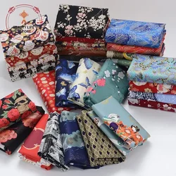 Tecidos africanos estampados para hanfu, material artesanal hanfu, tecido 100% algodão para vestido, quimono japonês bronzizado, pano DIY, 145x50cm