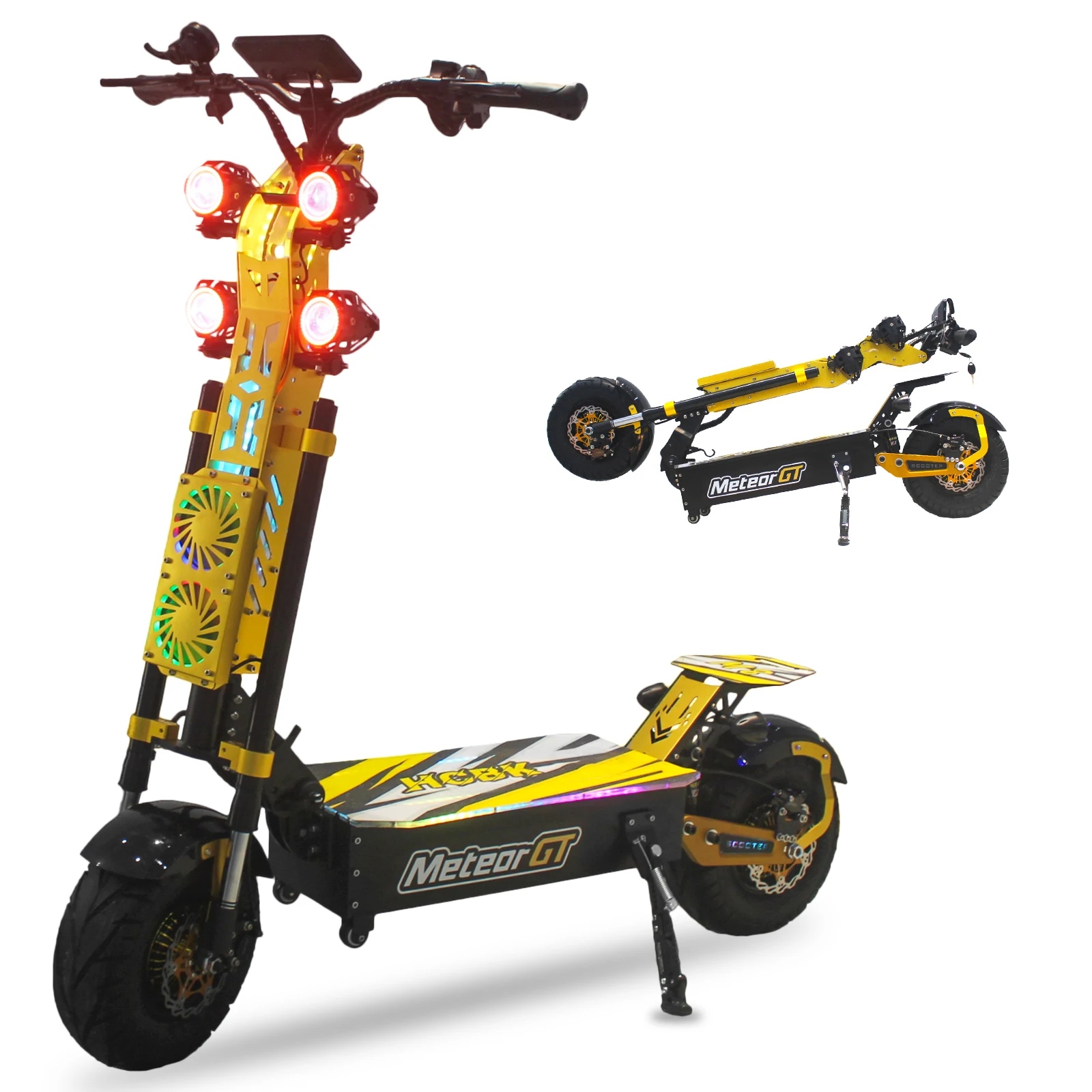 

Off-Road Electric Scooter 72V 40AH 10000W Dual Motor, Foldable, 78/90miles, 50/68MPH, 13'' Tires Oil Brakes E Scooter US Stock