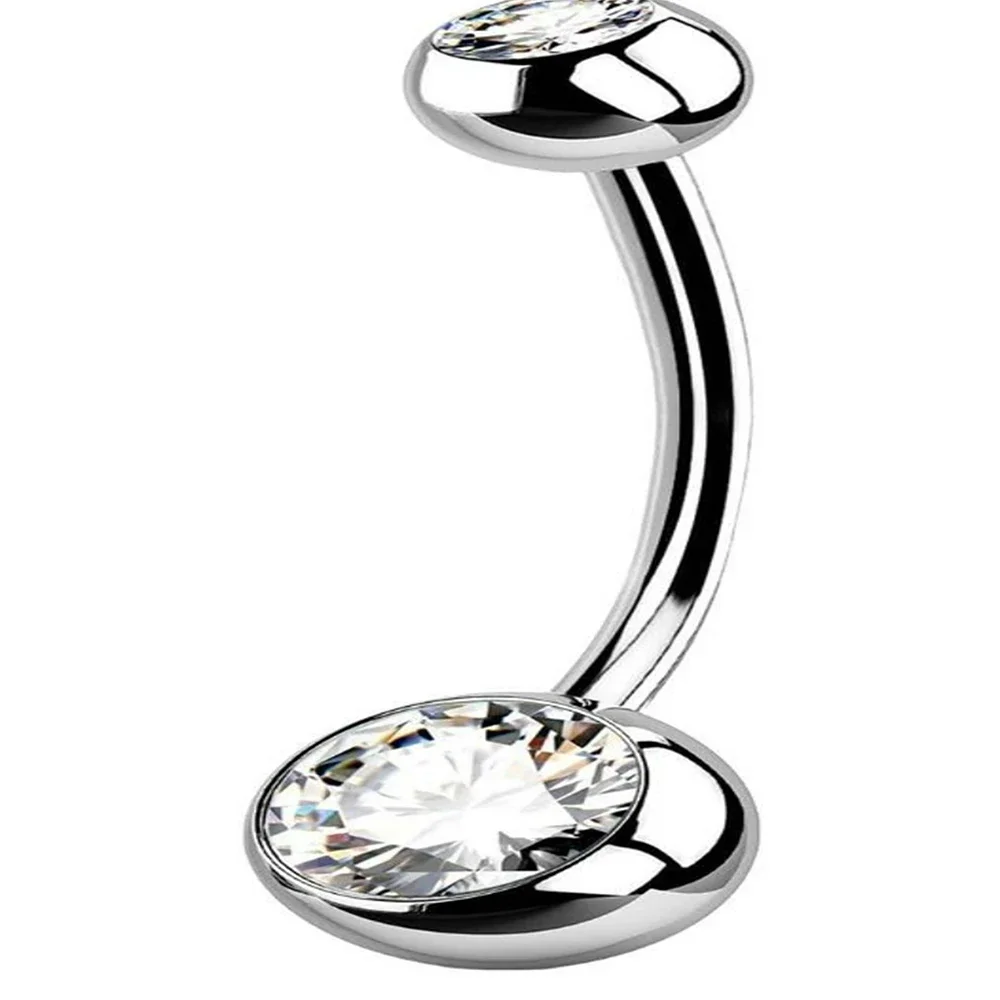 14G Nabelring, Nabelpiercing-Nabelpiercing ohne Gewinde, Größe 10/12/14/16 mm, einsteckbarer Nabelpiercing-Schmuck aus Titan