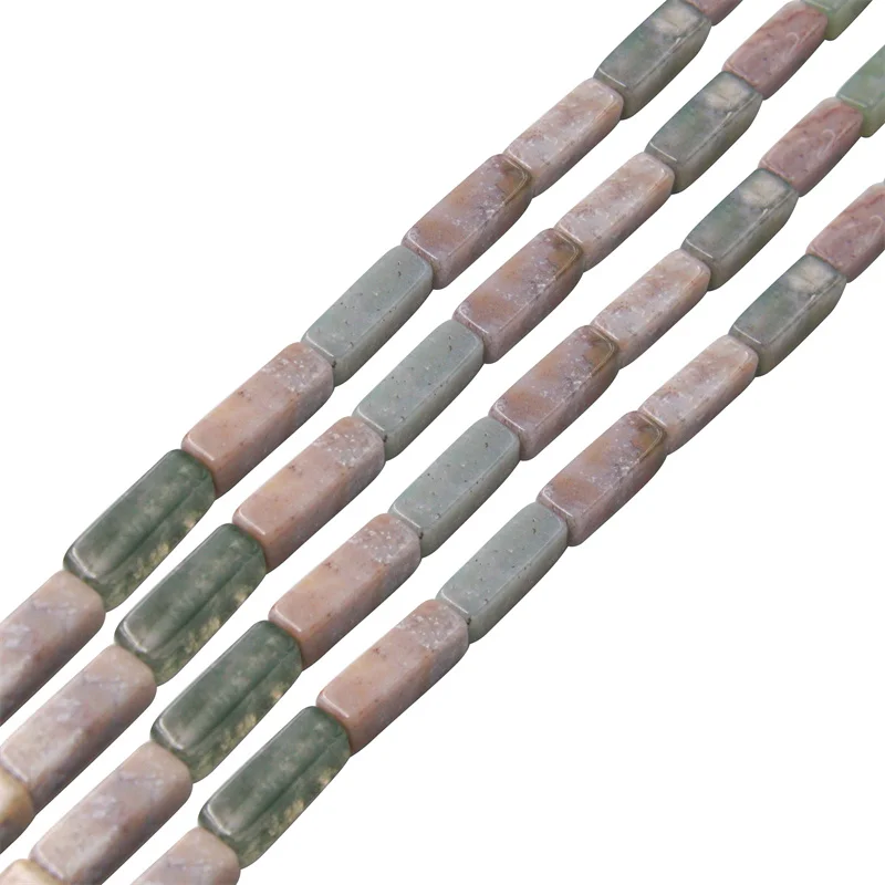 Indian Agate Bar Beads Strand Cuboid Rectangle Natural SemiPrecious Stone 5x13mm For Jewelry Making DIY Bracelet Earrings Craft