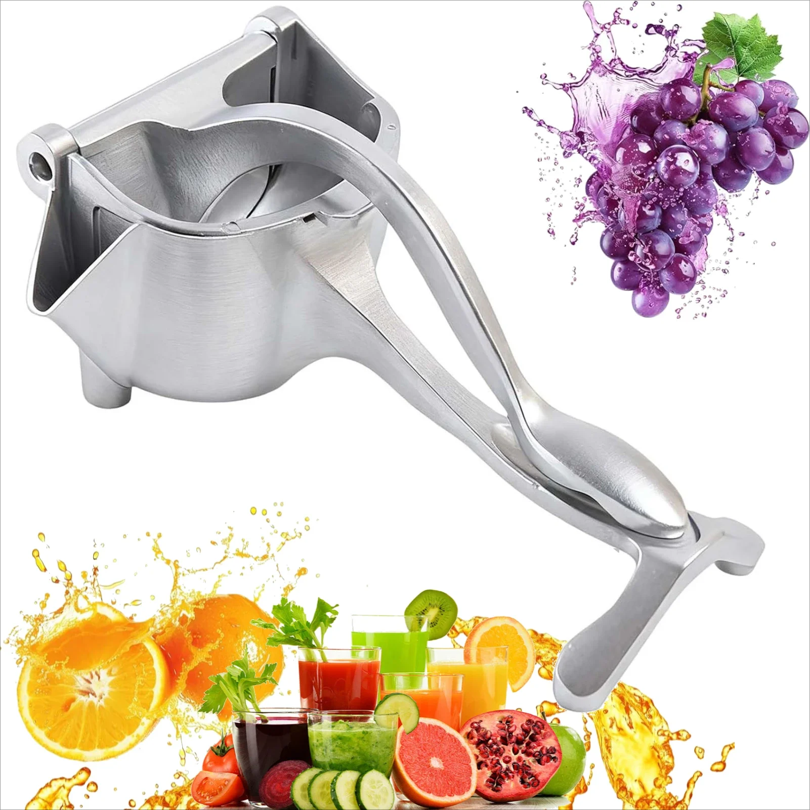 Aluminum Alloy Handheld Manual Press Squeezer Extractor Juicer For Fruits Lemons Tangerines Citrus Oranges Grape Grapefruits