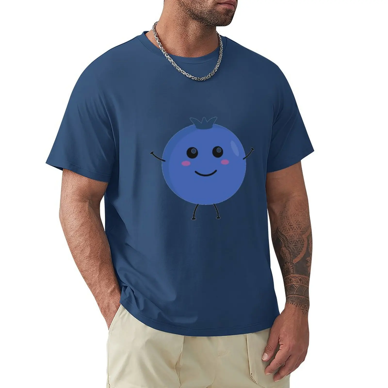 Blueberry eyes T-shirt quick drying Aesthetic clothing slim fit t shirts for men