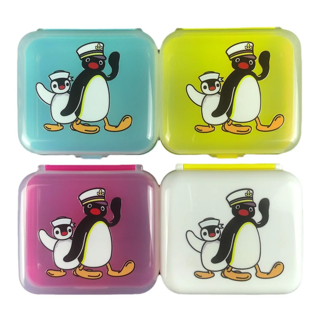 PINGU Penguin rodzinny pojemnik na lunch kulka ryżowa pudełko na hamburger przechowywanie uroczych przekąsek owocowych może być mikrofalowane