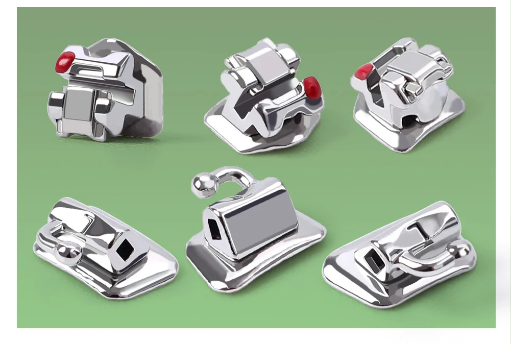 AZDENT Zahnspangen, kieferorthopädische Brackets, selbstligierend, mit bukkaler Röhre, markierter Basis, Roth MBT 0,022, bewegliche Haken 345, inklusive Werkzeug. – Detail 10