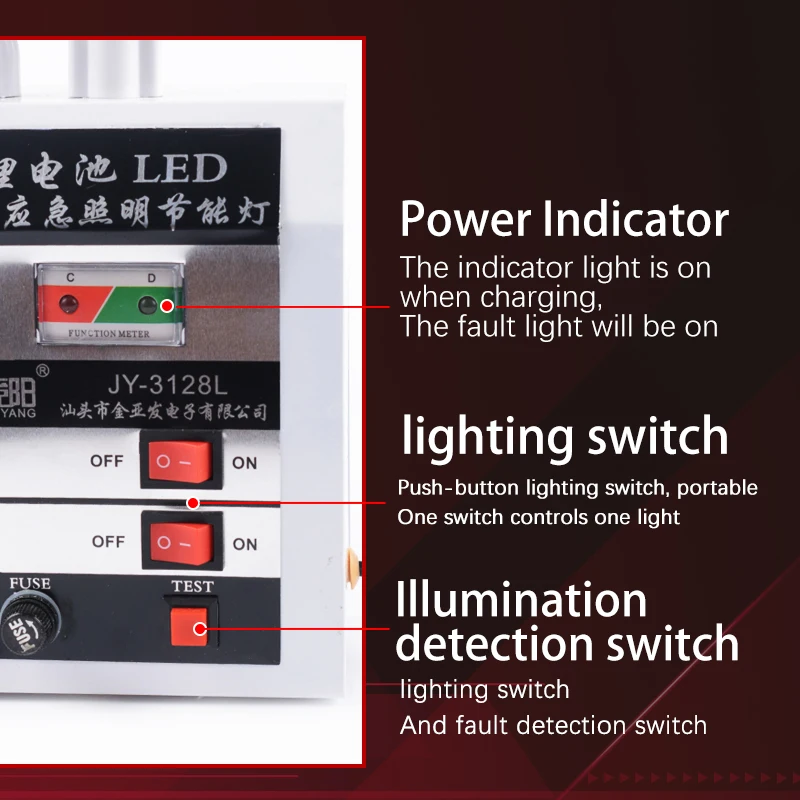 ไฟฉุกเฉินแบบพกพา lampu penerangan rumah LED สว่าง20W หัวคู่ไฟฉุกเฉินกันน้ำ