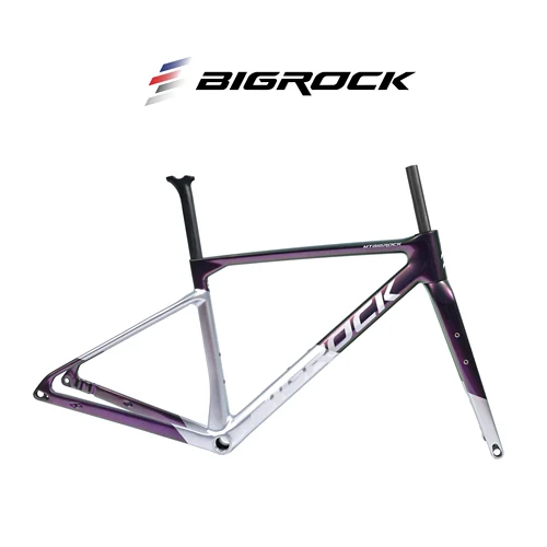 bigrock 대형 스톤 프레임 자갈 탄소 섬유 오프로드 멜론 프레임 700c 오프로드 도로 자전거 디스크 브레이크 드럼 액슬