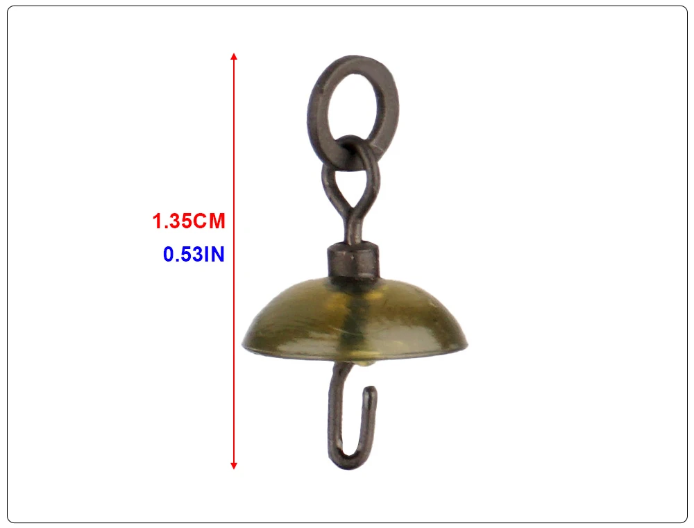 Hirisi AS009 20 Stück Karpfenangel-Schnellwechselwirbel mit Gummi-Schirmwirbeln für Ronnie Rig Terminal Tackle Zubehör – Detail 3