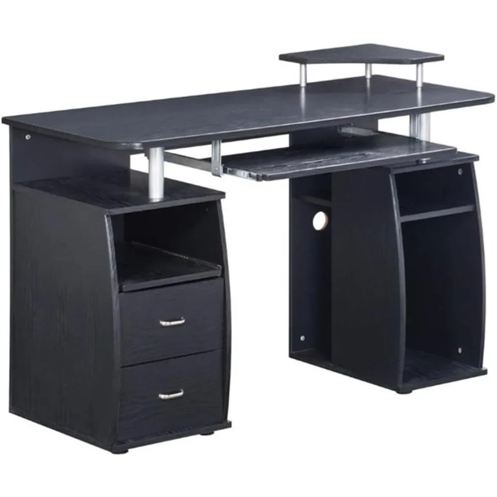 

Espresso Home Office Desk with CPU Storage and Drawers