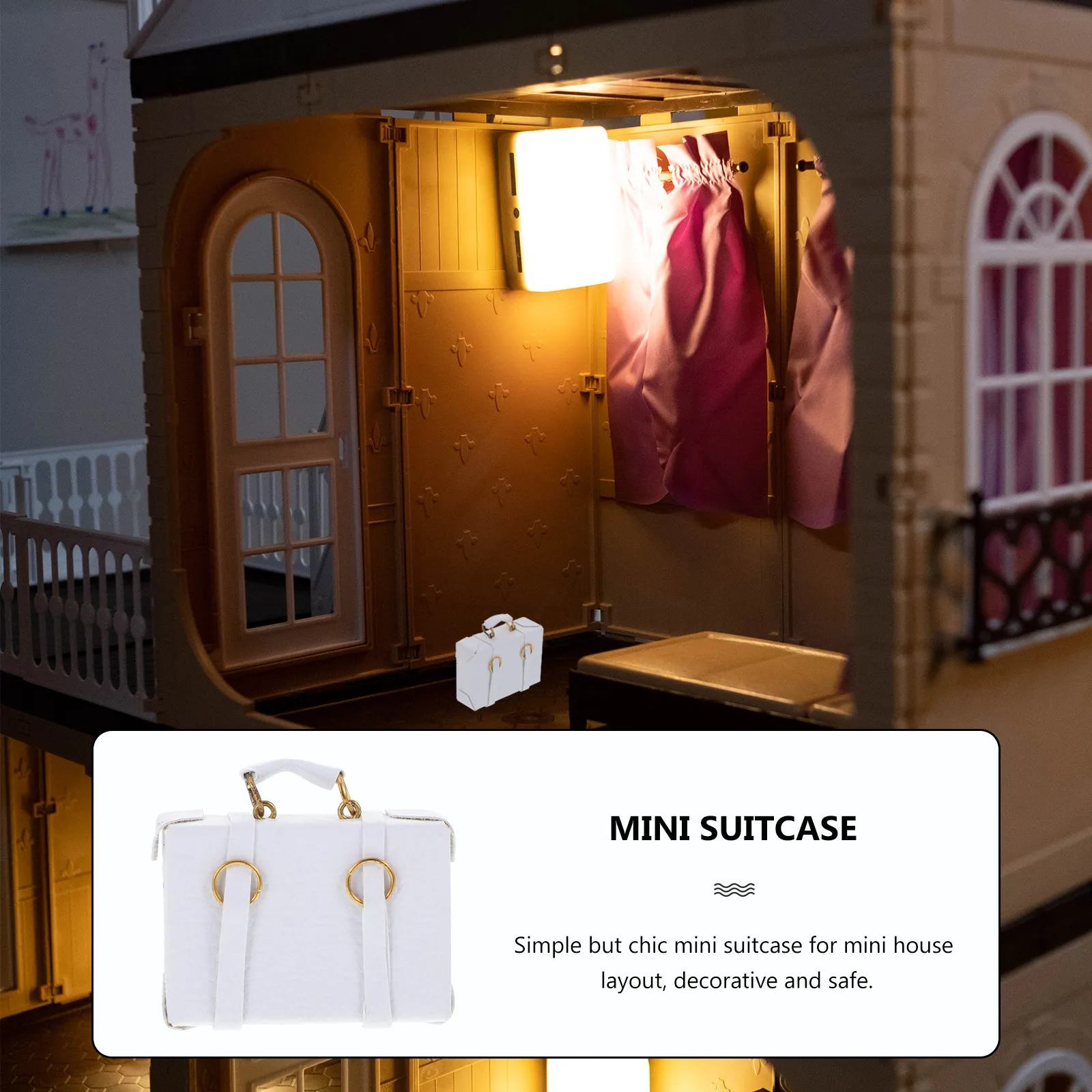 Mini Suitcase Miniature Vintage Style Compact Surface Mini House Accessory Kids Room Decor Micro Scene Adornment
