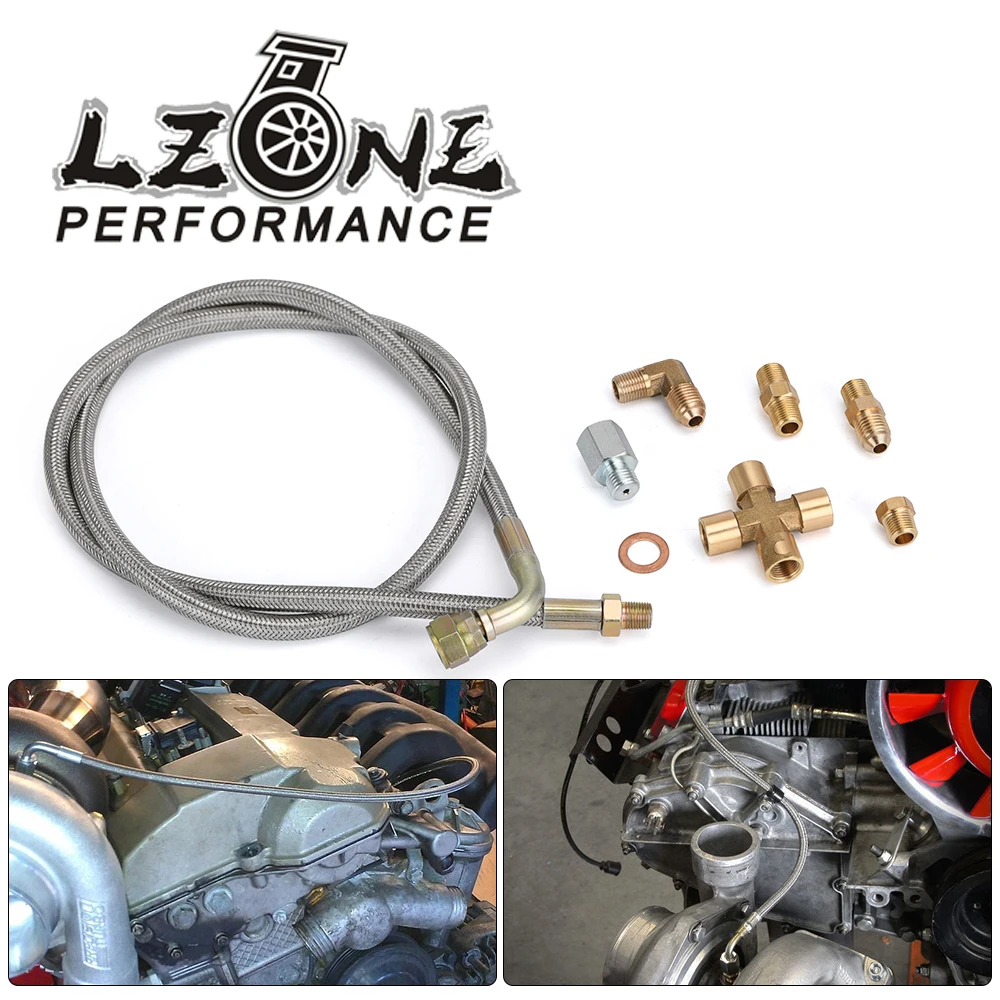 LZONE -  Turbocharger Oil Feed Line Kit 1/8NPT 4AN 38