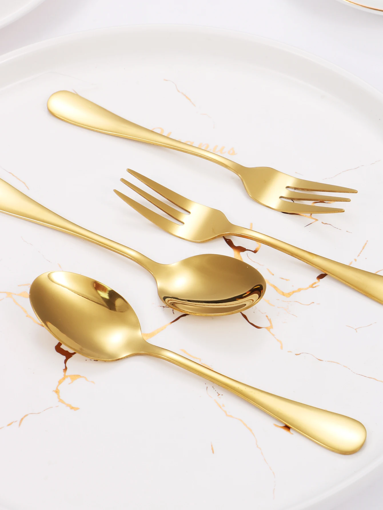 8/12/16pcs1010 stainless steel No.4 spoon fork is simple and beautiful, which is indispensable for restaurants and hotels.