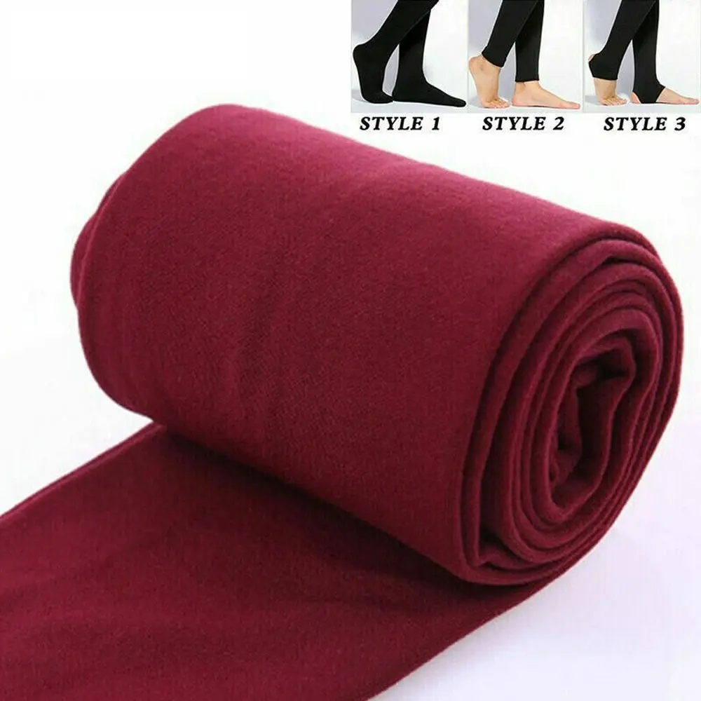 Winter Stretchy Trousers Thermal Full Women's  Pantyhose Clothing Accessories Full Foot Tights Pants Fleece Leggings