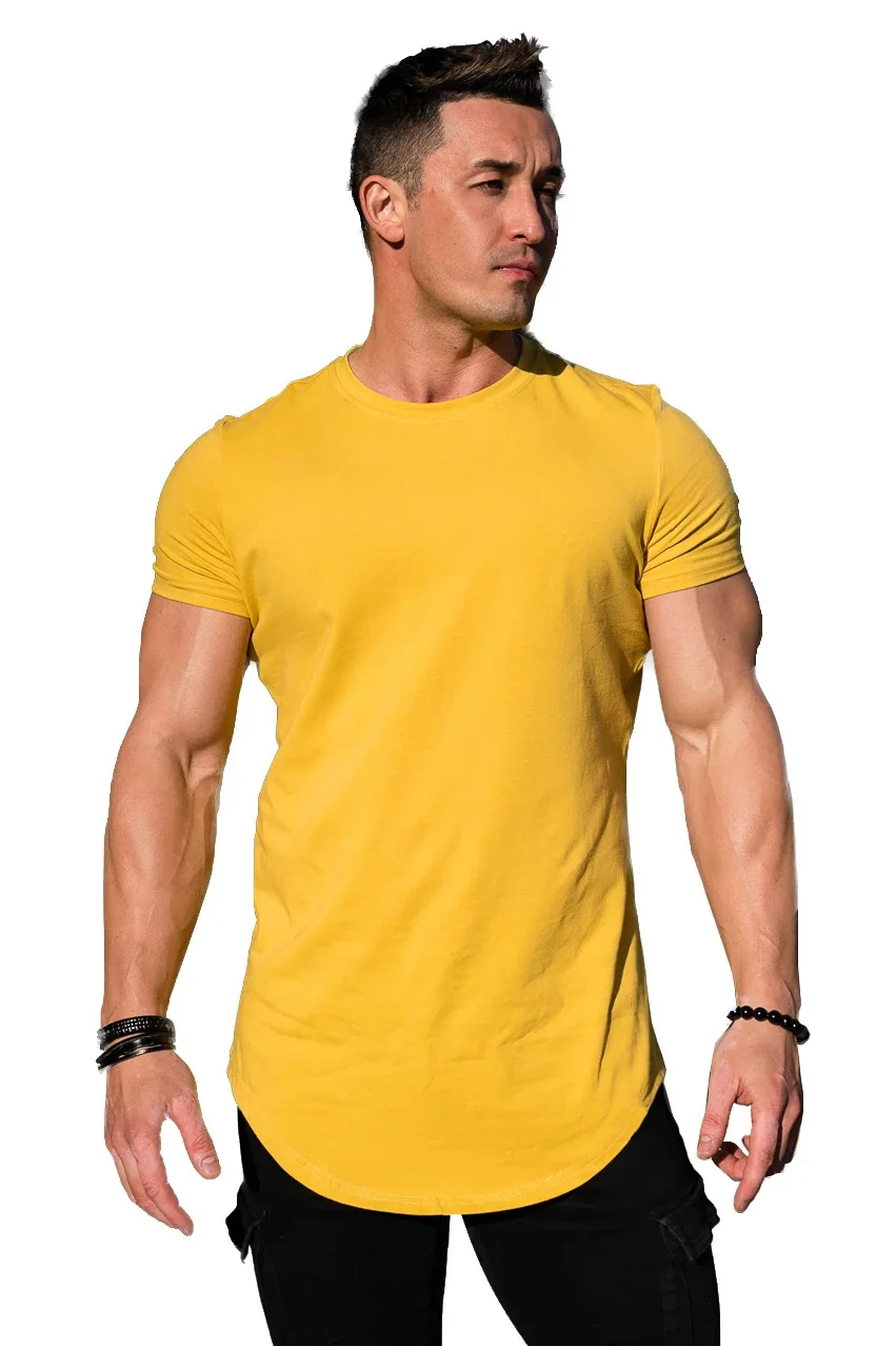 New Brand Gym Shirt Sport T Shirt Men Cotton Short Sleeve Running Shirt Men Workout Training Tees Fitness Tops Rashgard T-shirt