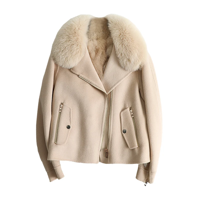 2020 autumn and winter new detachable fox fur liner pie to overcome short fashion double-sided cashmere fur jacket women