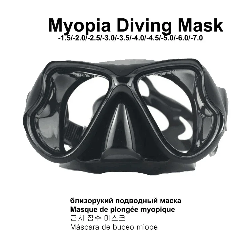 Diving Mask Optical Nearsighted Myopia  Glasses Resin Plastic Lens Googles Silicone  Short-sighted Reading