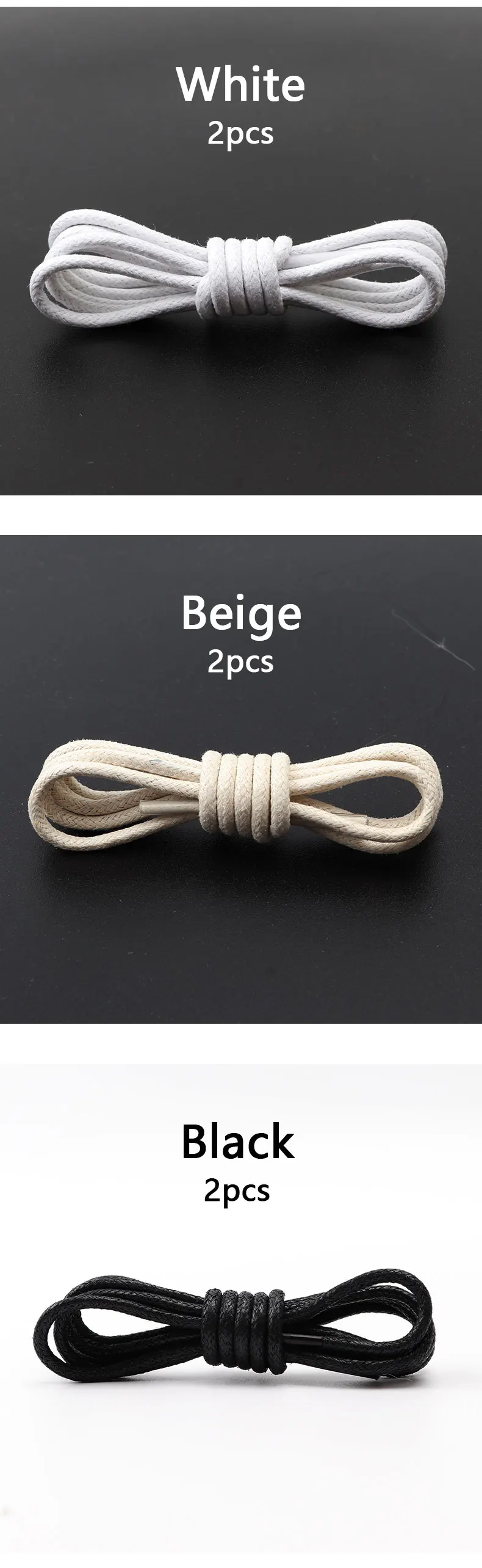 Runde Schuhbänder aus gewachster Baumwolle, Leder-Oxford-Schnürsenkel, wasserdichte Schuhbänder für Damen, Herren, Stiefel, Slipper, Schuhbänder, Zubehör – Detail 8