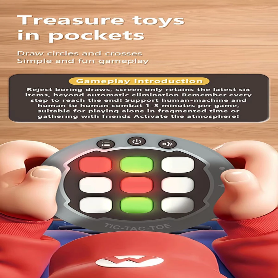 1 قطعة-Tic-Tac-Toe مجلس ألعاب إلكترونية متعددة الوظائف مونتيسوري لغز الجدول لعبة الشطرنج مجموعة الشطرنج المحمولة للبالغين والأطفال #6
