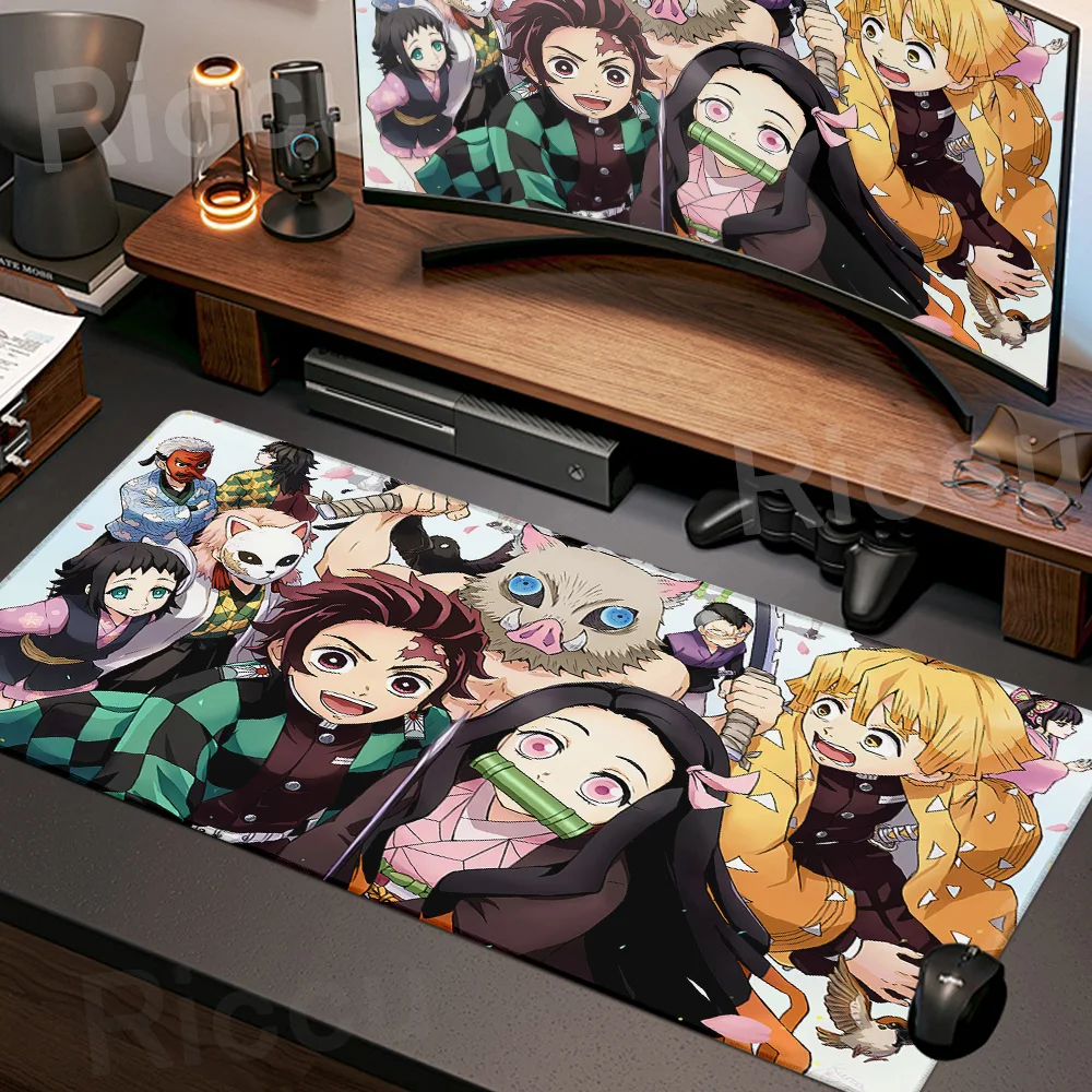 Anime Demon Slayer Mouse Pad Gaming Laptops Keyboard Mat Deskmat Pc Accessories Desk Protector Mousepad Gamer Mats