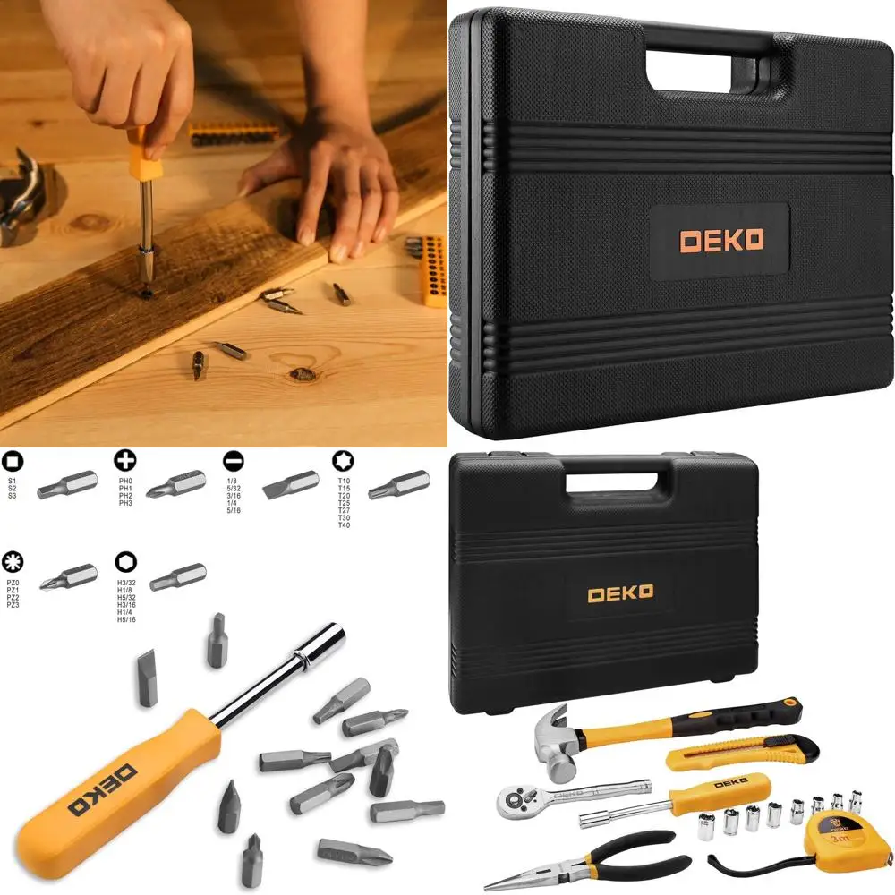 

65 Pieces Tool Set General Household Hand Tool Kit with Storage Case Plastic ToolBox