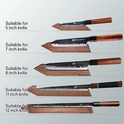 Kitchen Knife Protector Wooden Blade Guards Japanese Raw Fish Knife Rack Sashimi Knife Cover Wood Stand Walnut Knife Holder