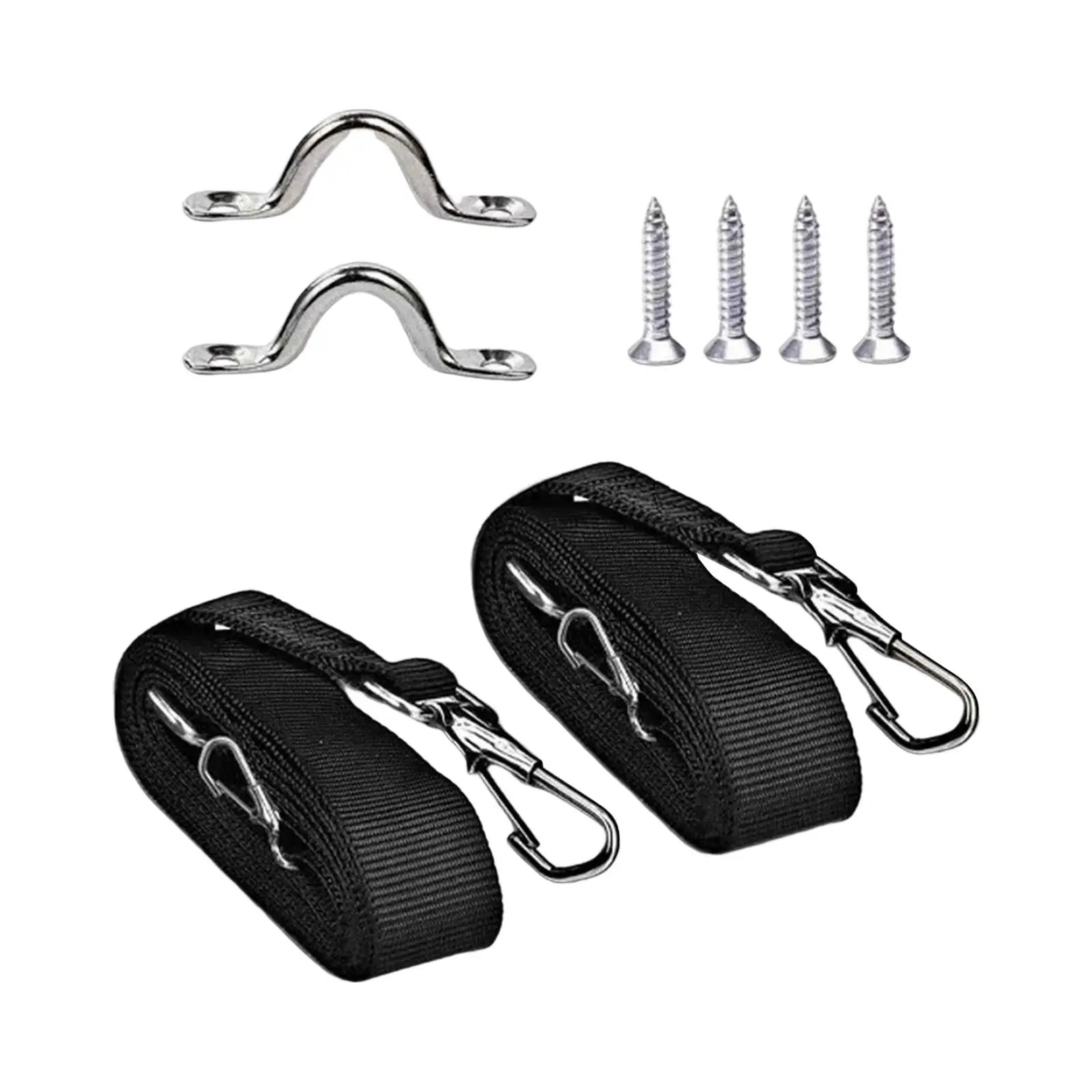 2x Adjustable Bimini Top Straps with Loops Hook Pad Eye Straps Nylon Stainless Steel Hardware Boat Canopy Straps for Kayak Boat