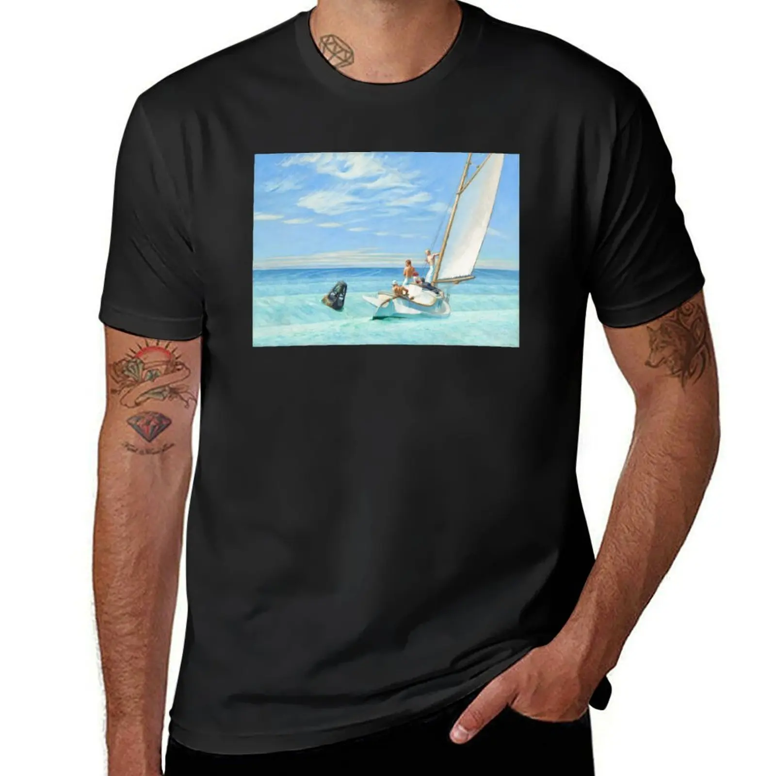 Edward Hopper - Ground Swell T-Shirt korean fashion Blouse mens clothes