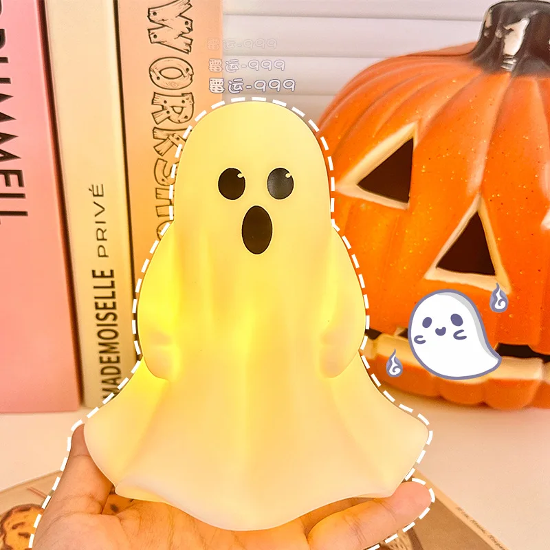 مصباح روح الشبح اللطيف - ضوء ليلي مبتكر للهالوين، دعامة ديكور احتفالية لعرض الطاولة هدية ألعاب الفتيات في عيد الميلاد
