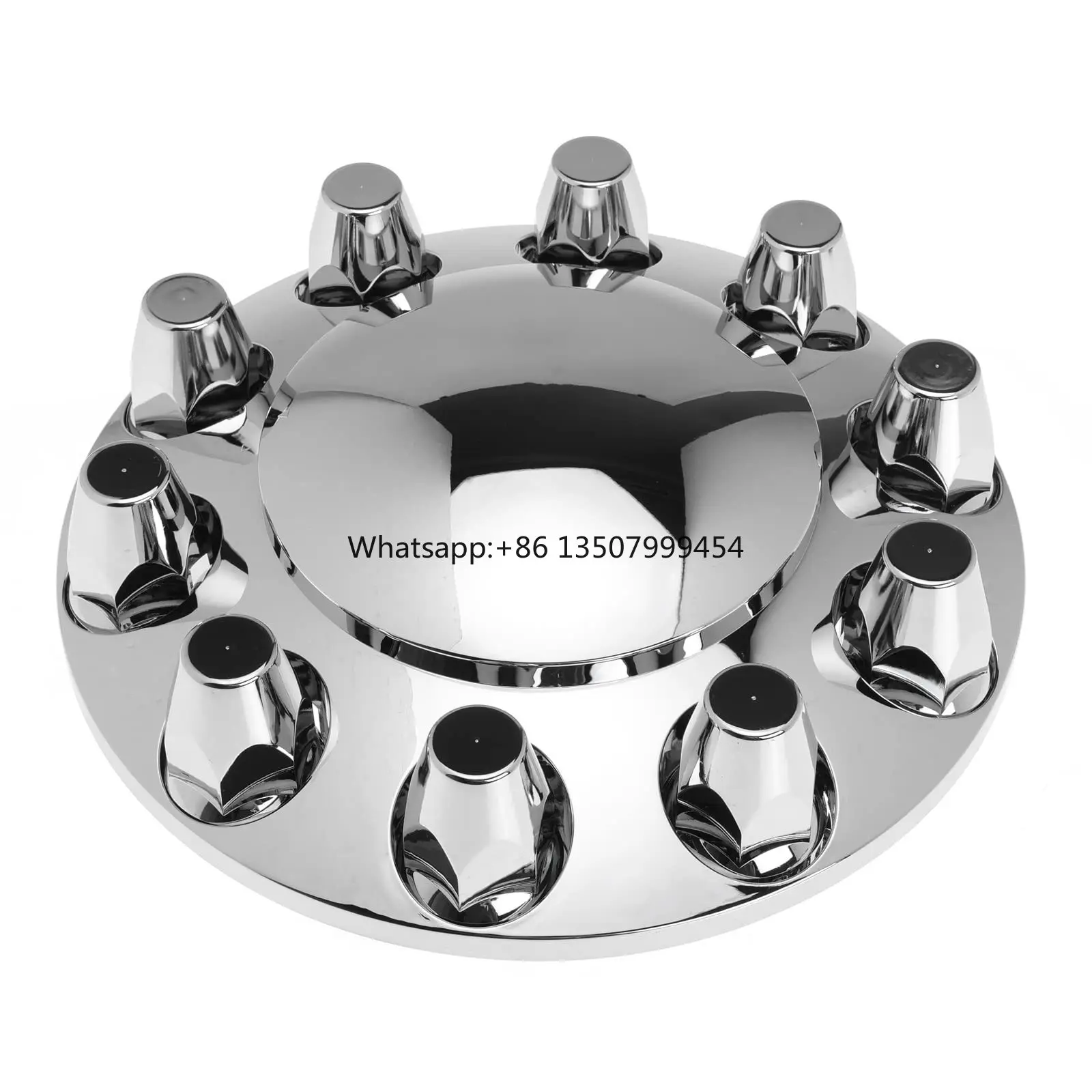 Chrome Front Axle Wheel Cover Hubcap Hub Cap for Semi for Truck 33mm Lug Nuts Standard