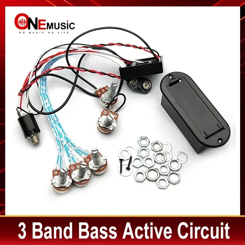Circuito de graves activos precableado de 3 bandas Ecualizador de EQ activo Circuito de preamplificador de bajo eléctrico