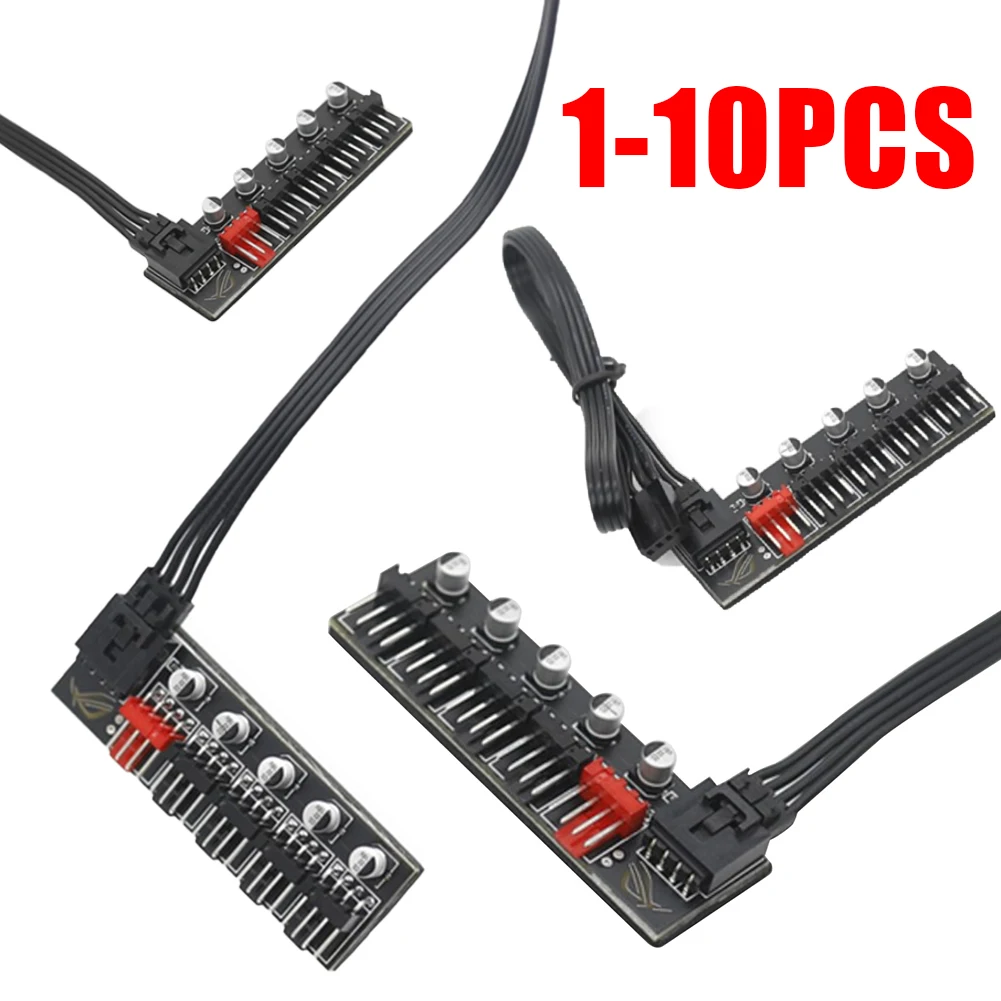 1 to 5 Motherboard Small 4Pin PWM Fan Hub 5 Ports PC Cooling Fan Hub Splitter Speed Controller for Computer Cooling Systerm