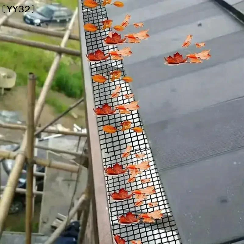 Easy Install Gutter Guard Mesh Roll With 10 Hooks Leaffilter Bird Blocker Net Anti-Blocking For Roof Gutters Downspouts〔YY32〕 view 3