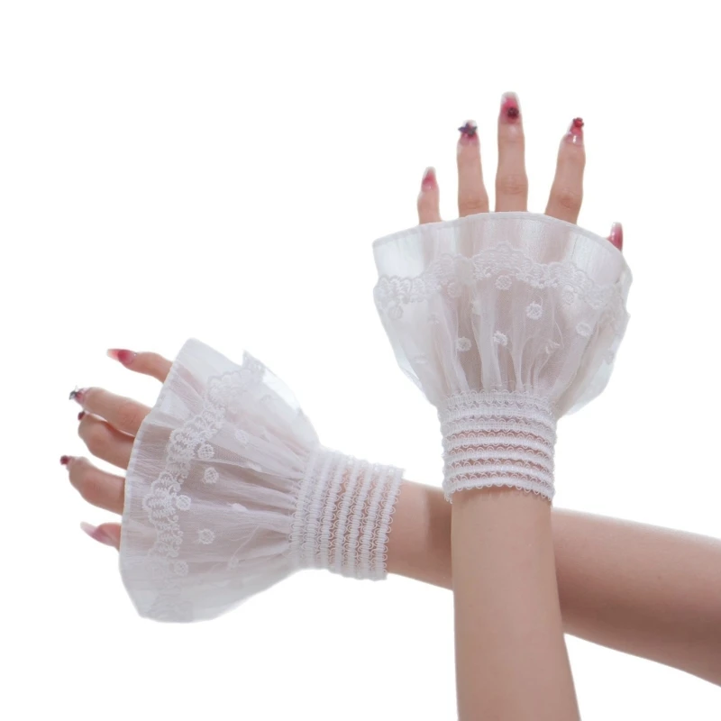 DXAE Manset Lengan Renda Elegan untuk Fotografi Kuku Penutup Lengan Nilon Sejuk dengan Kesesuaian Elastis Yang Dapat Disesuaikan