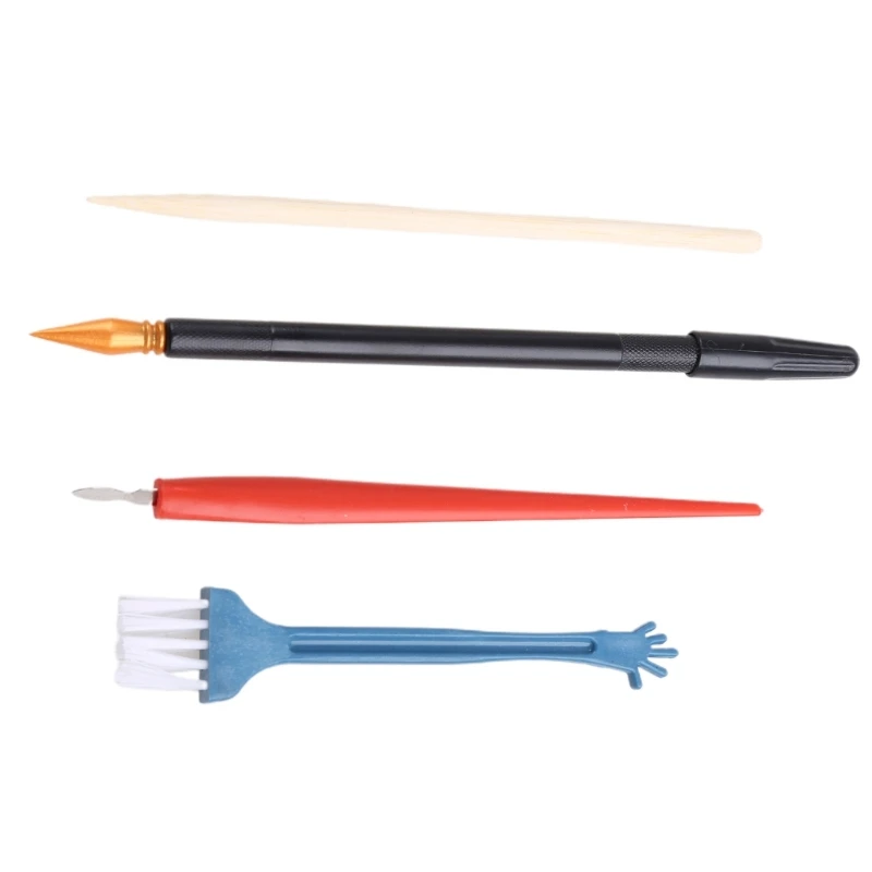 Scratch Art Tools Include Scratching Tool Dual-tip Scratch Pen Wood Stylus Clean Brush for Kid Adult Art Painting