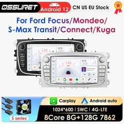 Android 12 Car Radio For ford mondeo/Focus/S-Max/GalaxyC-Max Car Radio Multimedia Video Player Navigation GPS Carplay 7862