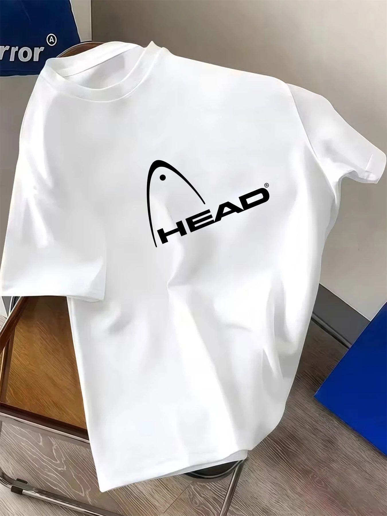 HEAD Men's Basic Red Crew Neck T Shirt Classic White Logo Print Soft Lightweight Short Sleeve Tee Daily Casual Outdoor Sport Top