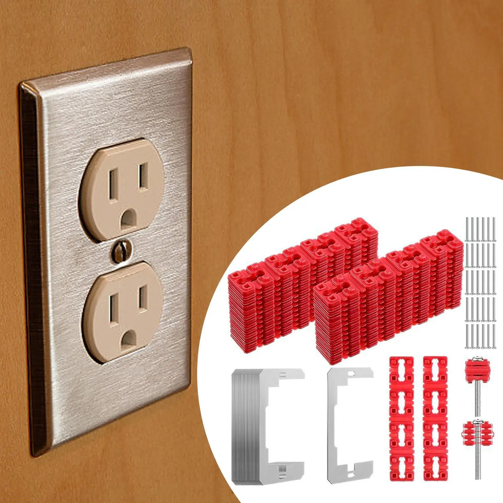 Metal Wall Plate Spacers Set Electric Receptacle Spacer Kit Practical Accessory Convenient Spacers Levelers for Professional