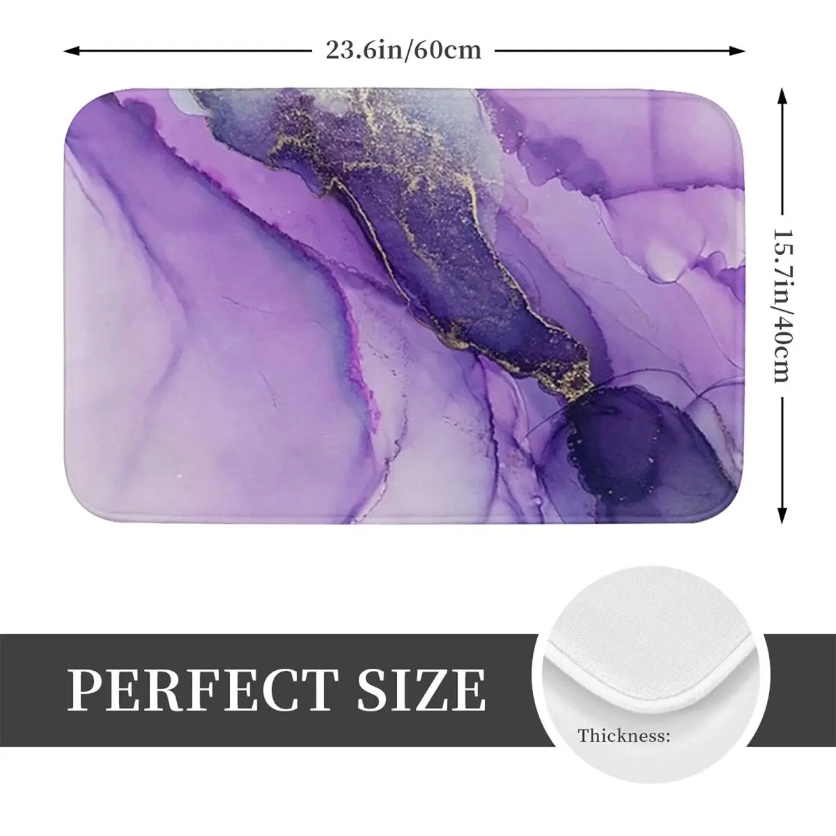 Original Regal Purple Alcohol Ink Abstract A Anti-slip Doormat Floor Mat Carpet Rug for Kitchen Home Living room Footpad Mats