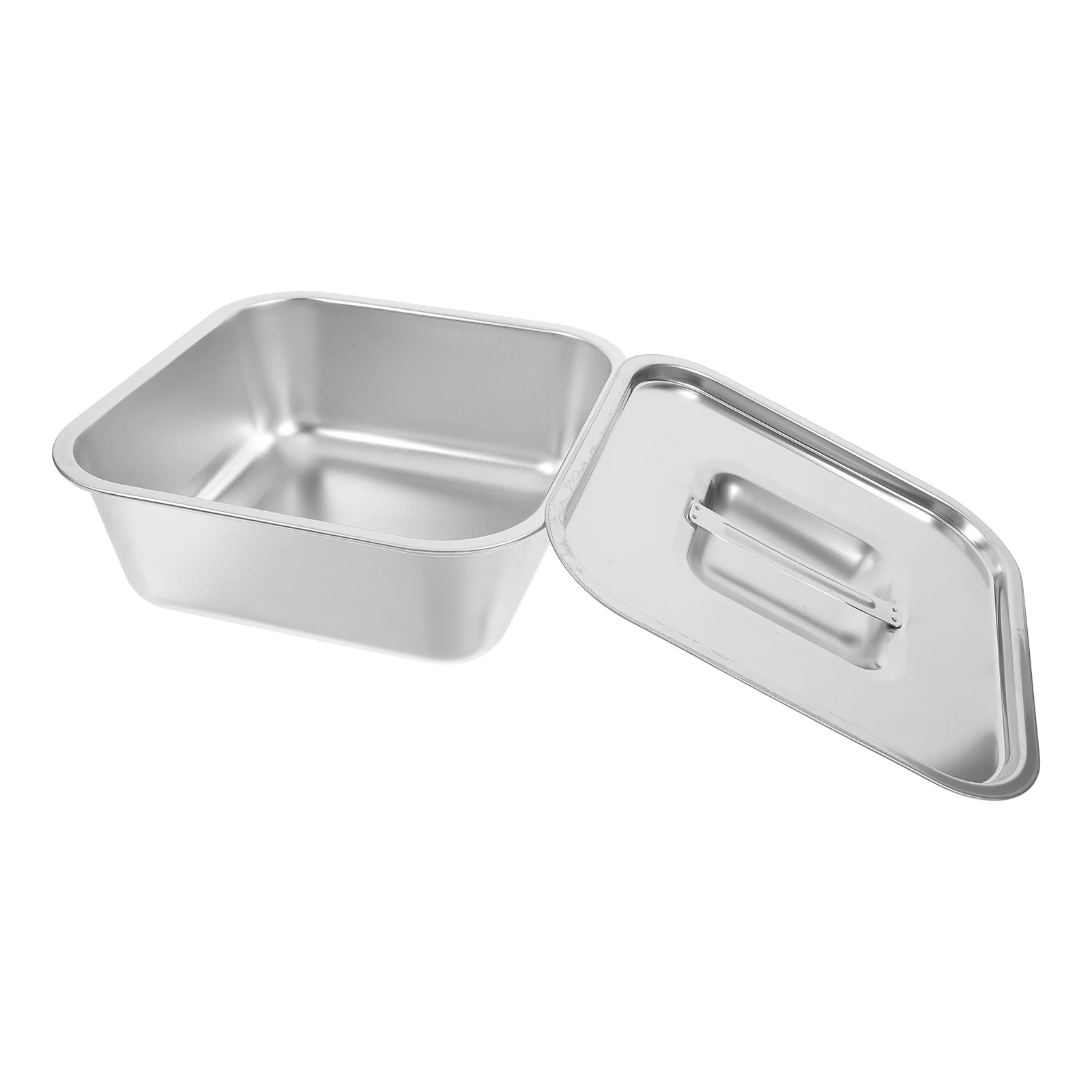 Bandeja cuadrada de acero inoxidable, plato de aperitivos de estilo coreano de fondo plano para pollo, patatas fritas, tiramisú, uso ligero para fiesta en casa, 1 ud.