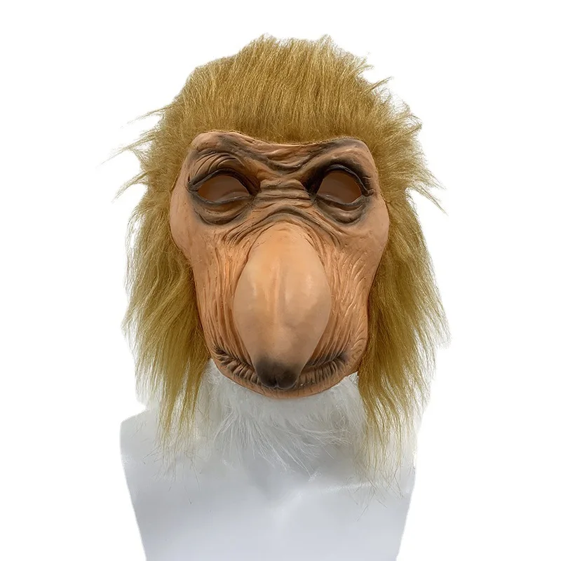 

New Proboscis Monkey Halloween Mask Adult Full Face Funny Mask Latex Halloween Party Cosplay Costume Mask Realistic Masks