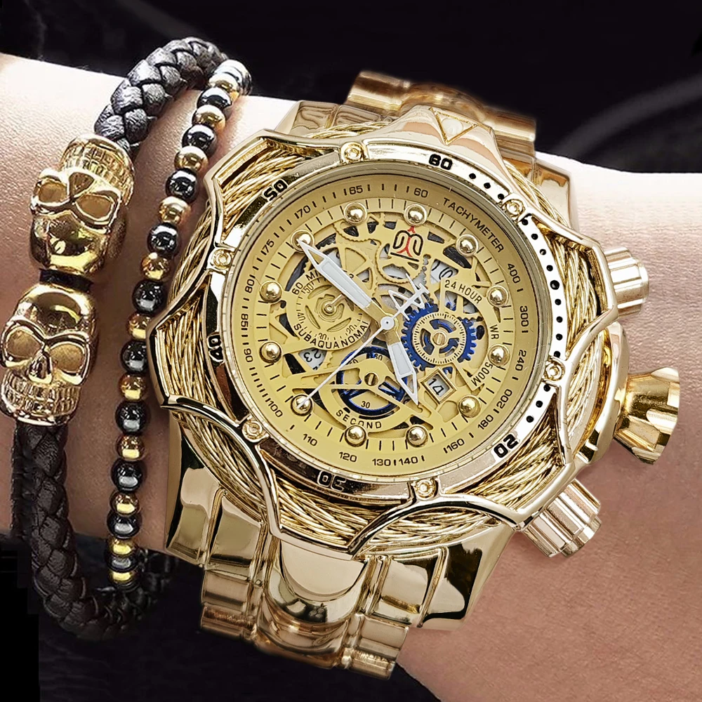 Large Dial, Light Luxury, Cool and Stylish Clown Design, New Model, Hot-Selling Men's Watch for Export, Suitable for Male Students and Teenagers, High Aesthetic Value, Fashionable, Casual, Street Style, Handsome Trendy Men's Wristwatch, Ideal Gift Choice