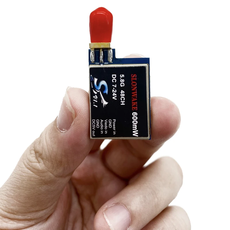 

SLONWAKE TS5823 5,8G 600 МВт FPV беспроводной AV-передатчик 48 каналов с регулируемой мощностью 7-24 В для модели гоночного дрона на радиоуправлении